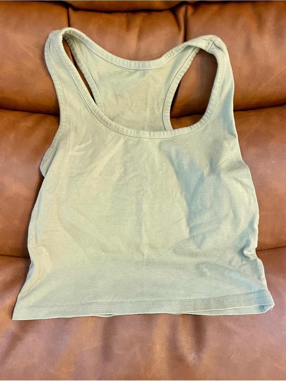 NWOT Light Green Sage Sleeveless Racerback Cropped Tank Crop Top